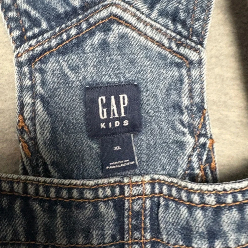 GAP Denim Loose Straight Overalls‎ Adjustable Straps Distressed Kids XL